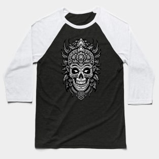 Black and White Tribal Mask Baseball T-Shirt